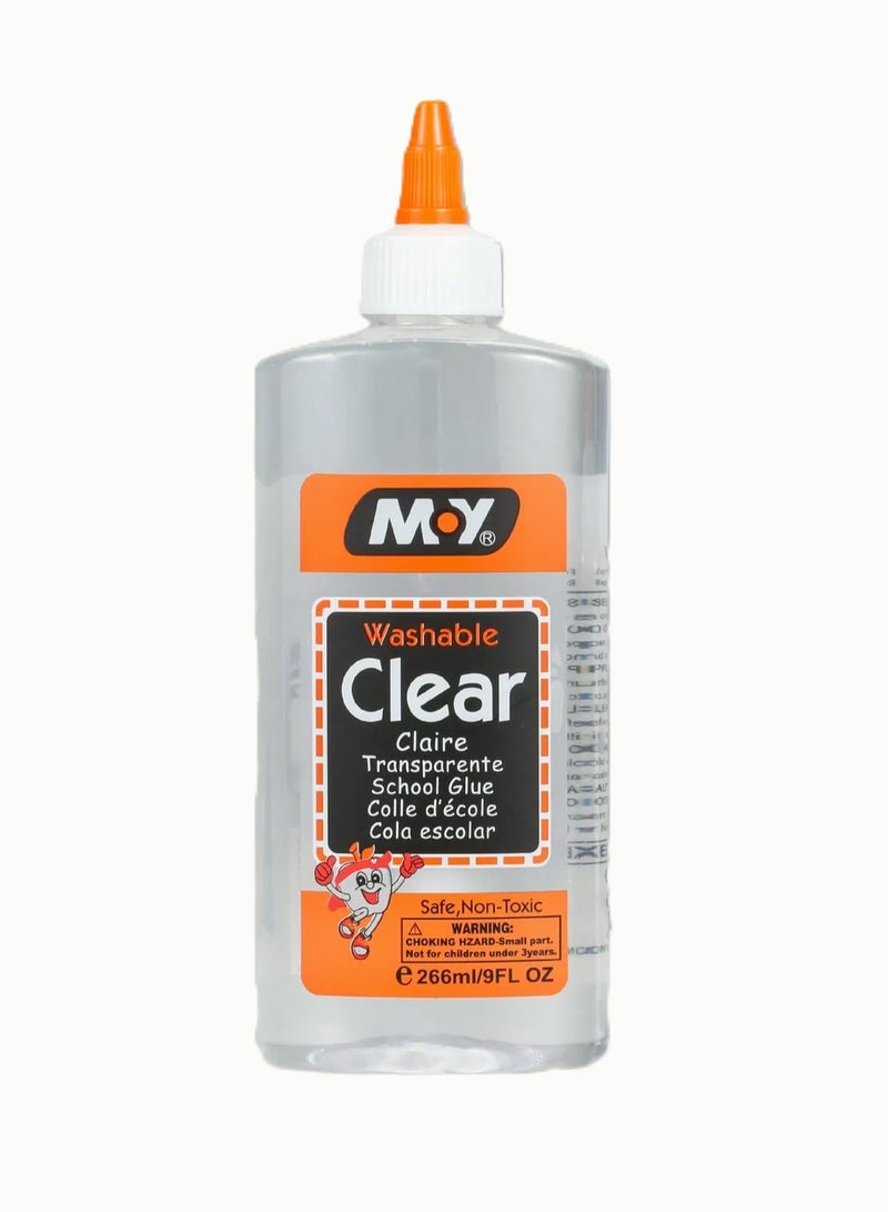 MY MY Clear Liquid School Glue, Slime & Craft Glue | 266ml Washable - Image 1