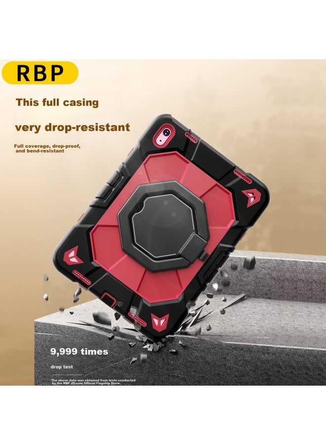 Rbp Compatible Ipad Pro 11-inch Case For 2nd/3rd/4th Gen Versions, Square Rotating 360° Stand Silicone Full-cover Shockproof Case With Pen Slot - Pure Black - Image 2
