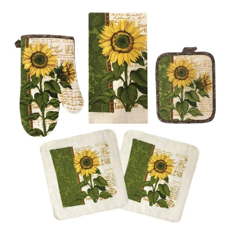 American Linen Oven Mitts and Pot Holders  Kitchen Towels and Dish Cloths Sets  Oven Mitts  Tea Towels  Dish Cloths Set
