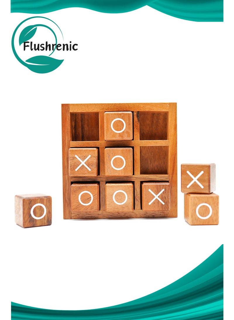 Flushrenic Wooden XO Blocks Board Games,Ideal for Kids Games, Family Games and Game Night for Adults,Farmhouse Decor for Coffee Table Decor and Unique Gifts for All Occasion - Image 1