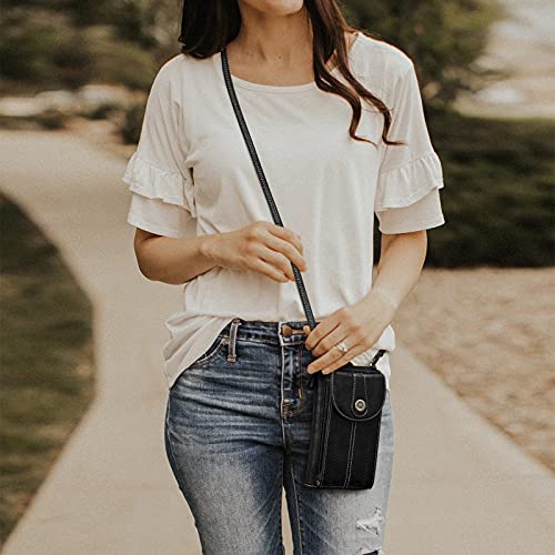 S-ZONE Women RFID Blocking Crossbody Cell Phone Purse Small Faux Leather Wallet Purse - Image 2