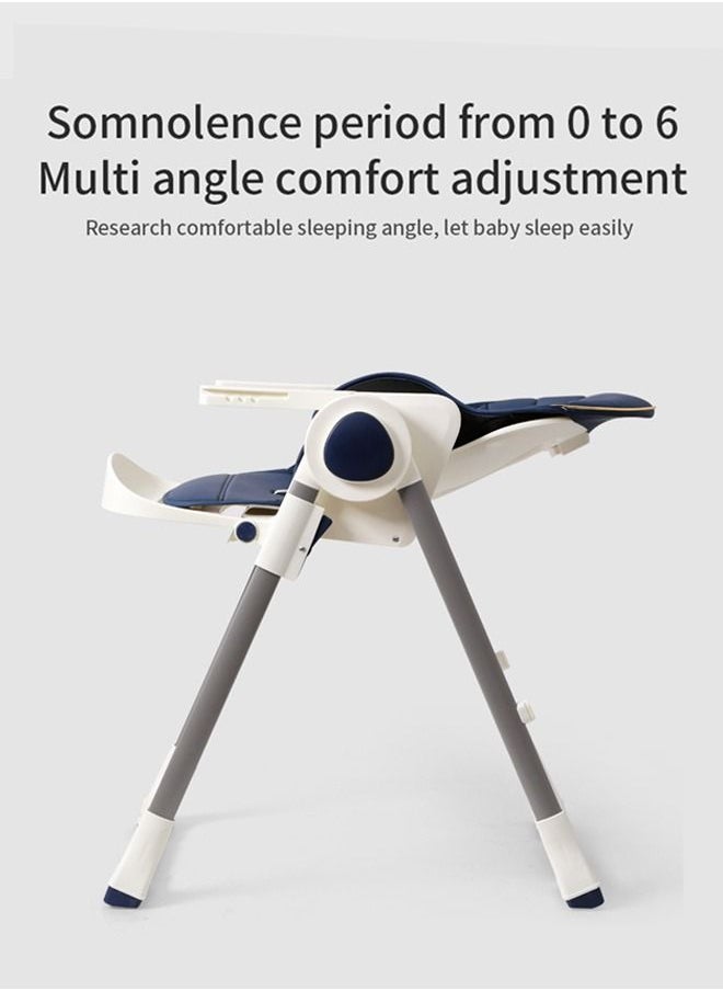 BAYBEE 3 In 1 Emperia Plus Baby High Chair For Kids Feeding Chair With Adjustable Height Recline Safety Belt Baby Booster Seat For Baby Kids With Tray Kids High Chair For Baby 6 Months To 4 Years Blue  - Image 5