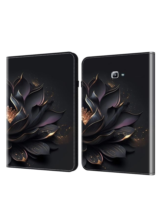 HuHa Case Cover For Samsung Galaxy Tab A T580 10.1 Crystal Texture Painted Leather Tablet Case Purple Lotus 