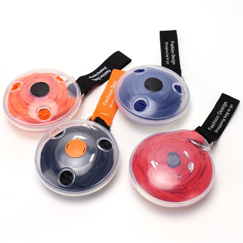 Orange 3 Pack Foldable Shopping Bags Retractable Multi Purpose Expandable Storage - Image 5