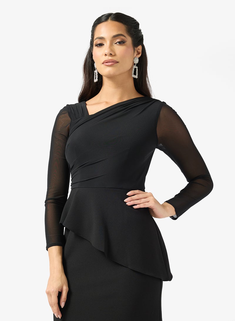 Adrianna Papell Peplum Detailed Maxi Dress - Image 3