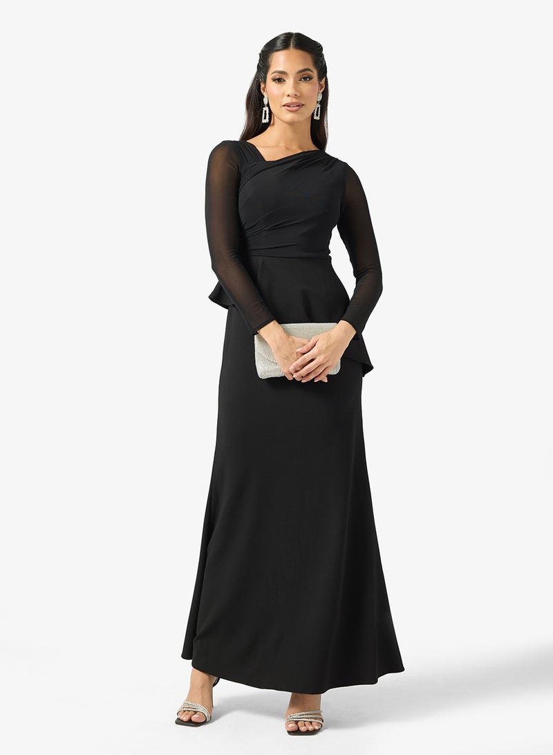 Adrianna Papell Peplum Detailed Maxi Dress - Image 4