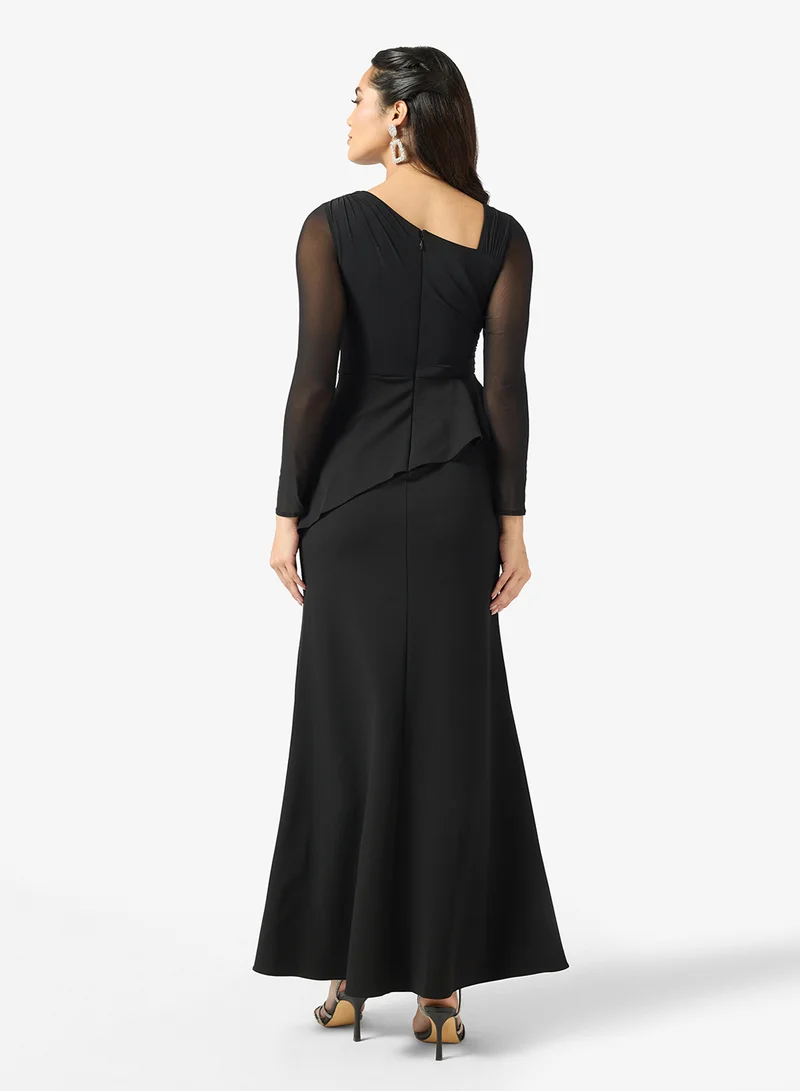 Adrianna Papell Peplum Detailed Maxi Dress