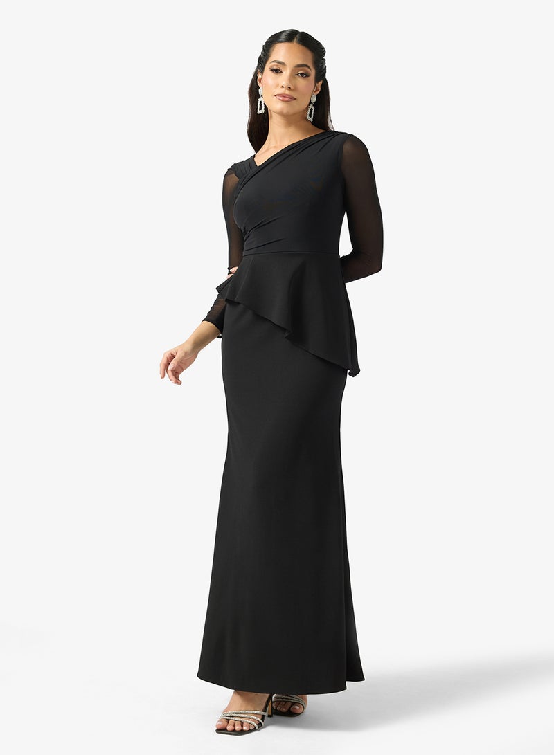 Adrianna Papell Peplum Detailed Maxi Dress - Image 1