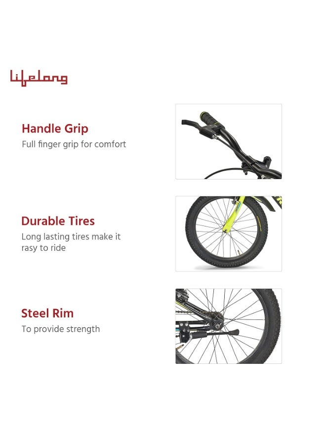 Lifelong 20T Cycle for Kids 5 to 8 Years - Bike for Boys and Girls - 85% Pre-Assembled, Frame Size: 12" - Suitable for Children 3 Feet 10 Inch+ Height - Unisex Cycle (Tribe, Yellow & Black),Rigid - Image 2