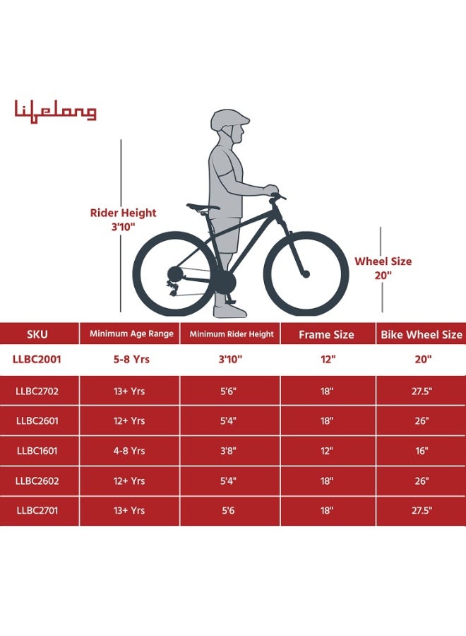 Lifelong 20T Cycle for Kids 5 to 8 Years - Bike for Boys and Girls - 85% Pre-Assembled, Frame Size: 12" - Suitable for Children 3 Feet 10 Inch+ Height - Unisex Cycle (Tribe, Yellow & Black),Rigid - Image 3