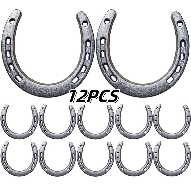 Desyeryamimi 12 PCS Horse Shoes for Decorations,Lucky Cast Iron Horseshoe Wall Decor,Crafts,Wedding,Birthday,Cowboy Party,Western Party Favors Supplies - Image 1