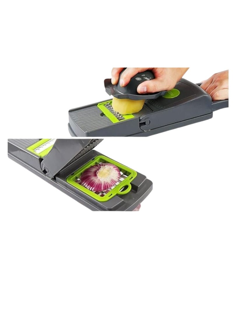 Desselan Vegetable Chopper & Slicer – 14-in-1 Multi-Function Onion, Potato, Carrot & Garlic Chopper with Container - Image 5