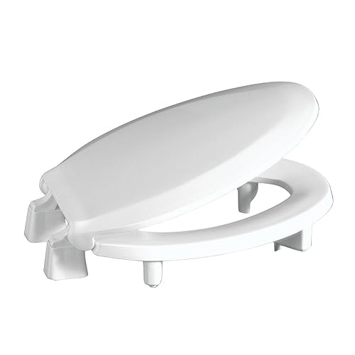 Centoco 3 inch Raised Toilet Seat for Seniors Elongated Closed Front with Cover Plastic Made in the USA 3L800STS001 White