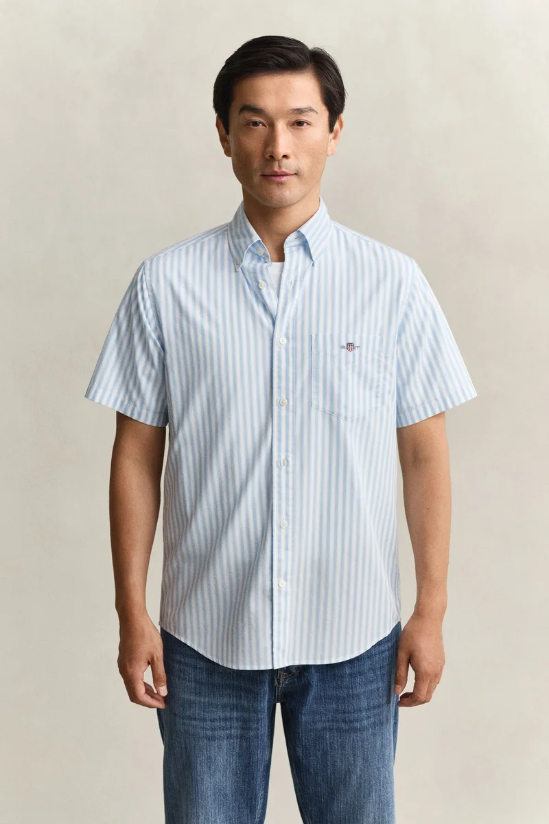 GANT Regular Classic Poplin Stripe Short SleeveShirt