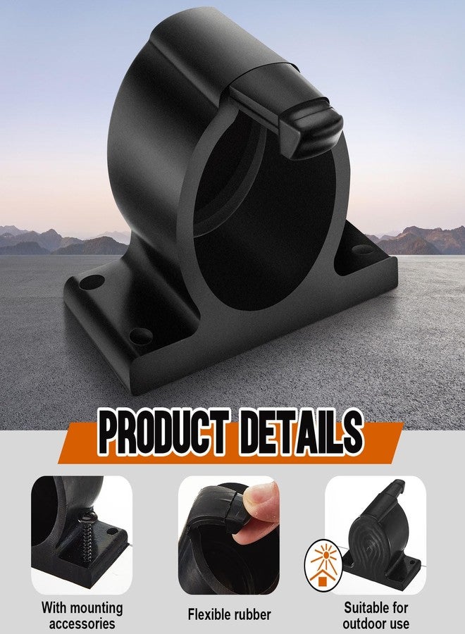 Tellegloww 2 Pcs 7-Way Round Trailer Plug Holder Harness Plug Protector 7 Pin Trailer Cover Holder for Towing - Image 3