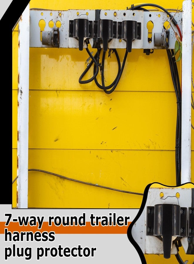 Tellegloww 2 Pcs 7-Way Round Trailer Plug Holder Harness Plug Protector 7 Pin Trailer Cover Holder for Towing - Image 4