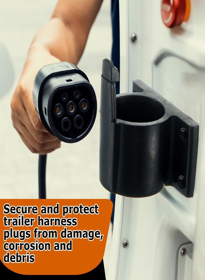 Tellegloww 2 Pcs 7-Way Round Trailer Plug Holder Harness Plug Protector 7 Pin Trailer Cover Holder for Towing - Image 5