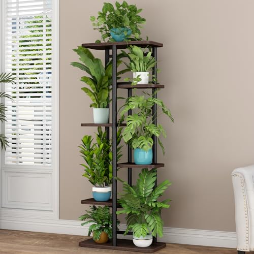 LINZINAR Plant Stand 6 Tier 7 Potted Indoor Plant Shelf Multiple Stands for Garden Corner Balcony Living Room - Image 2