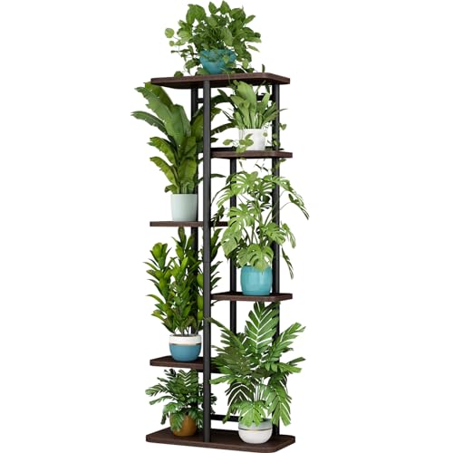 LINZINAR Plant Stand 6 Tier 7 Potted Indoor Plant Shelf Multiple Stands for Garden Corner Balcony Living Room - Image 1