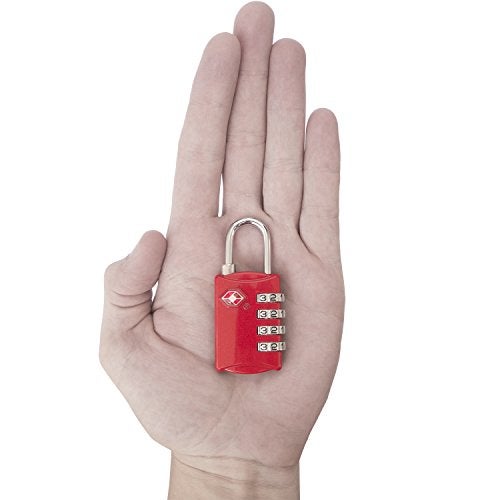 Desired Tools TSA Locks for Luggage, 2-Pc Durable Steel Padlock, Keyless Easy to Read 4-Digit Combination Lock for Backpacks, Travel Suitcases, Toolbox, Filing Cabinets, Baggage & Gym Locker, Red/Blue - Image 3