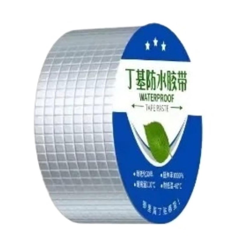 شريط تسرب المياه من رقائق الألومنيوم المطاطي البوتيلي المقاوم للتسرب للسقف 20 سم × 150 سم مقاوم لدرجات الحرارة العالية - Image 2