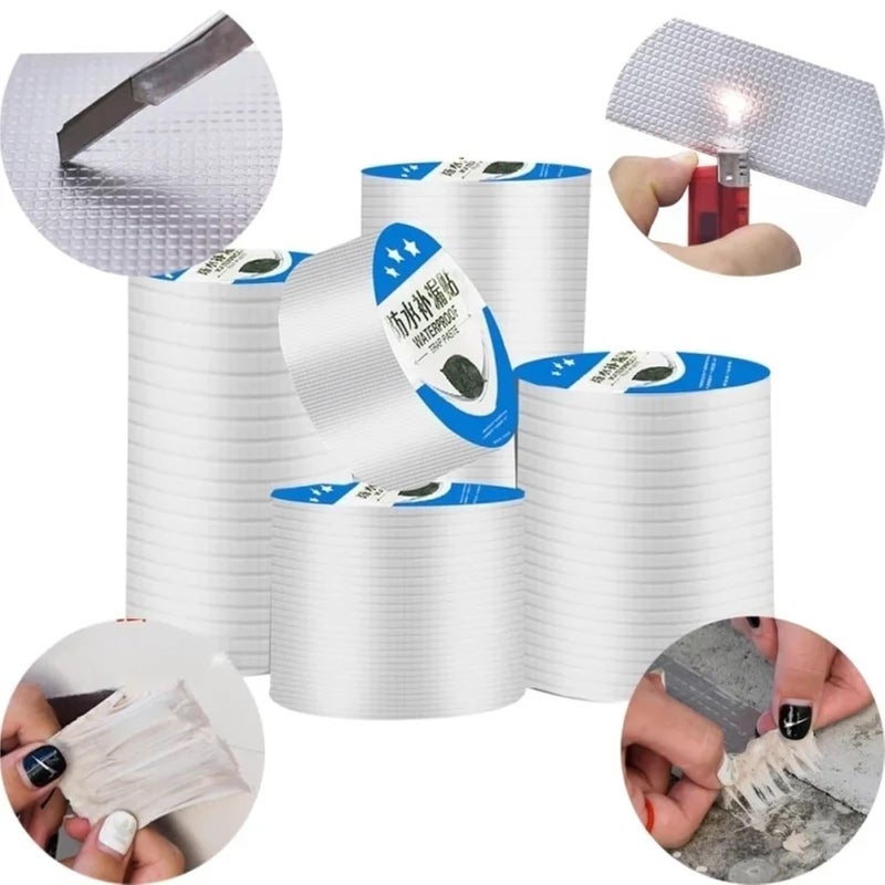 شريط تسرب المياه من رقائق الألومنيوم المطاطي البوتيلي المقاوم للتسرب للسقف 20 سم × 150 سم مقاوم لدرجات الحرارة العالية - Image 5