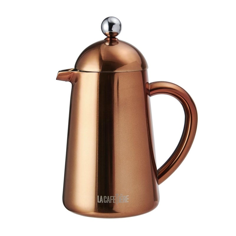 La Cafetire La Cafetire Havana Copper Stainless Steel Double Walled Cafetire Three Cup Gift Boxed 