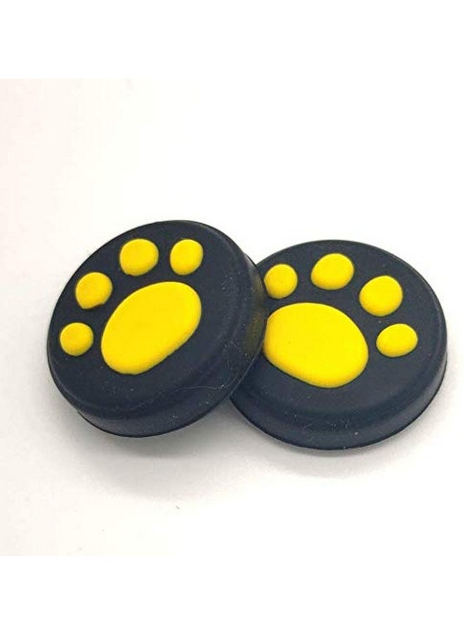 Ambertown - 2 X Silicone Analog Controller Thumb Stick Joystick Grips Cap For Nintendo Switch Ns & Switch Lite Controller Joy Con Thumbstick Cute Cat Paw Claw (White Pink) - Image 1