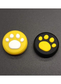 2 X Silicone Analog Controller Thumb Stick Joystick Grips Cap For Nintendo Switch Ns & Switch Lite Controller Joy Con Thumbstick Cute Cat Paw Claw (White Pink)