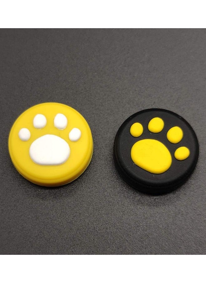 Ambertown - 2 X Silicone Analog Controller Thumb Stick Joystick Grips Cap For Nintendo Switch Ns & Switch Lite Controller Joy Con Thumbstick Cute Cat Paw Claw (White Pink) - Image 1