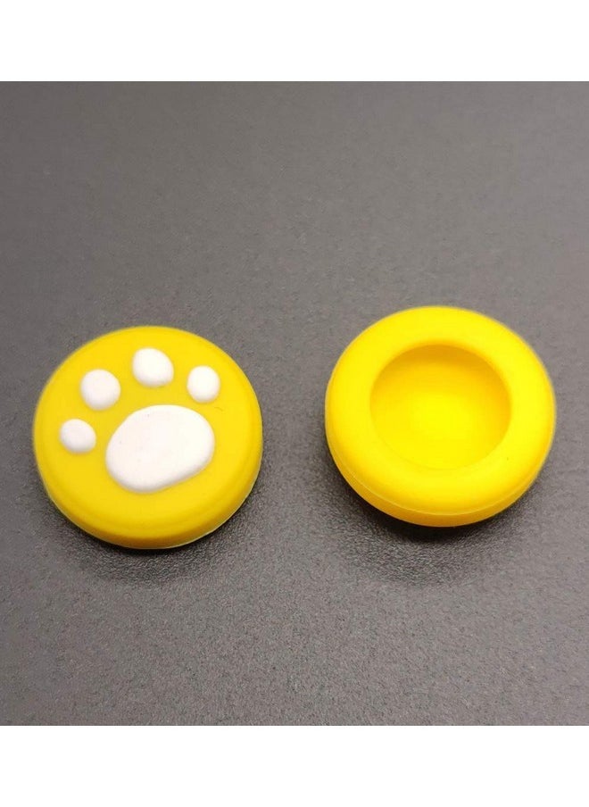 Ambertown - 2 X Silicone Analog Controller Thumb Stick Joystick Grips Cap For Nintendo Switch Ns & Switch Lite Controller Joy Con Thumbstick Cute Cat Paw Claw (White Pink) - Image 1