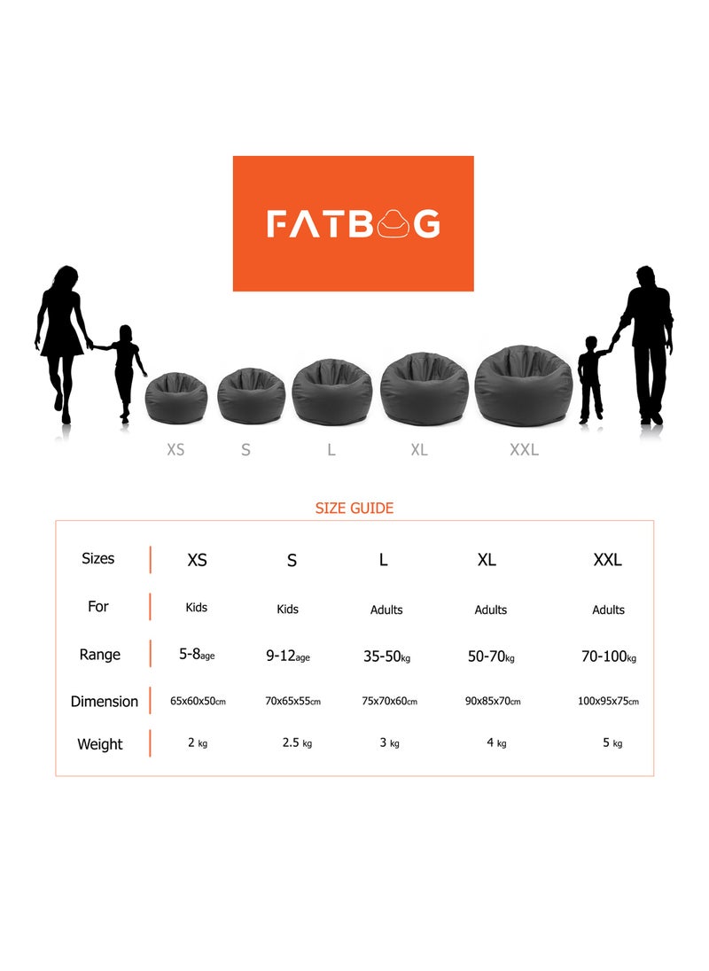 FATBAG Fatbag Faux Leather Bean Bag with Polystyrene Beads Filling(Black)  - Image 4