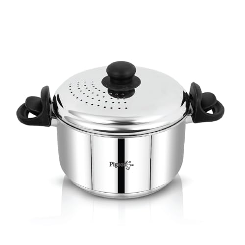 Pigeon Stainless Steel StrainMate with Glass Lid (3.7 Liter)-Cooking Strainer Pot for Pasta,Noodles,Vegetables,and Rice |Anti-Locking Design| Induction Base| Capsulated Bottom| ISI Certified - Image 3