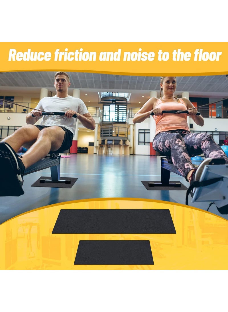 Riakrum 2 Pieces Rower Mat Compatible with Model D Concept 2 Rowing Machine Anti Slip and High Density Thick Floor Mat for Home Gym Foam Black  - Image 4