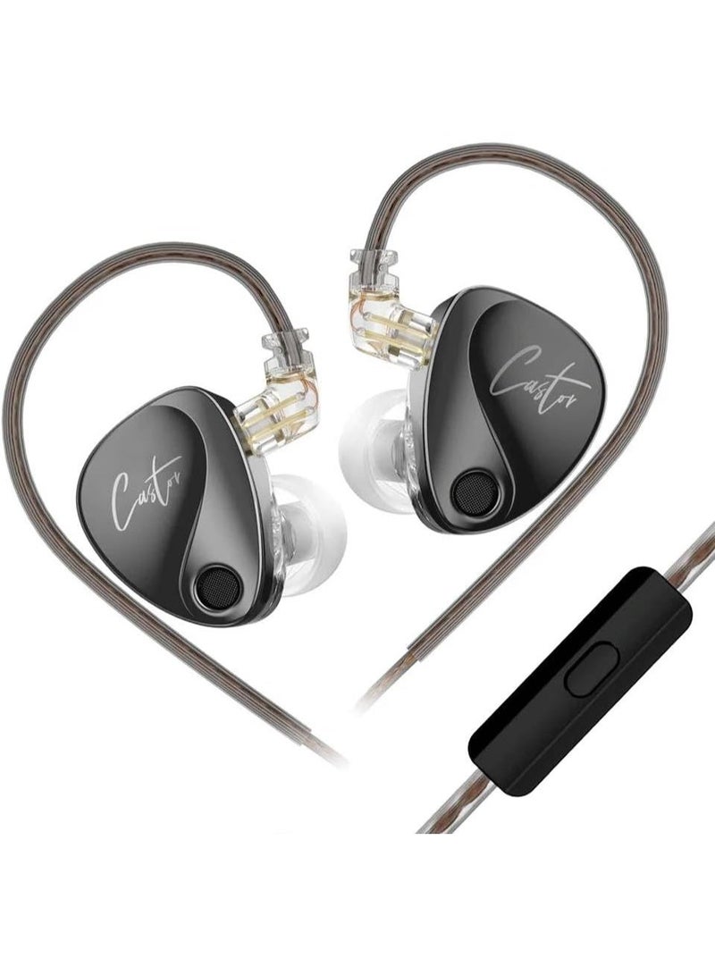 KZ Castor Wired IEM Earphone with Mic, 10mm Dual Magnetic + 8mm Dynamic Driver, Harman Target with Improved Bass In-Ear Monitor, 4 Tuning Switches, 2Pin Detachable Cable - Image 1