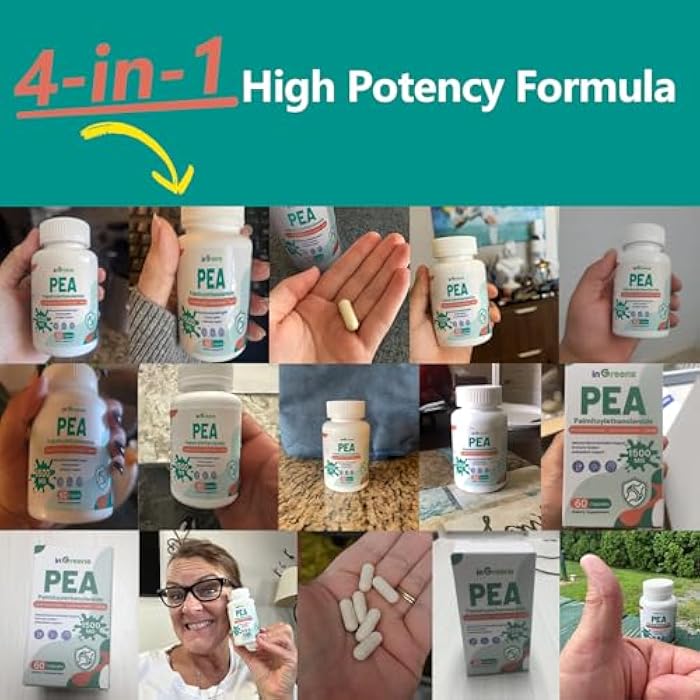 inGreens High Potency 4-in-1 Palmitoylethanolamide, 700mg Pea Supplement for Men and Women, Made in USA, 60 Capsules - Image 5