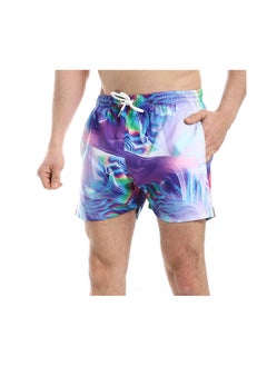 Pavone Multicolour Elastic Waist Slash Pockets Swim Short  - Image 2