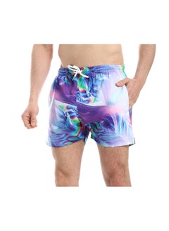 Pavone Multicolour Elastic Waist Slash Pockets Swim Short  - Image 4