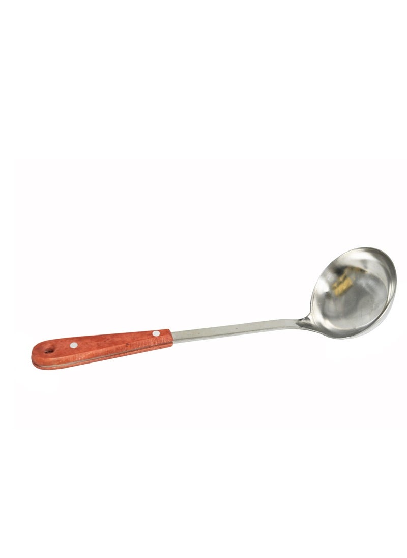 BASURRAH Steel dining ladle with wooden handle, size 34 cm  - Image 1