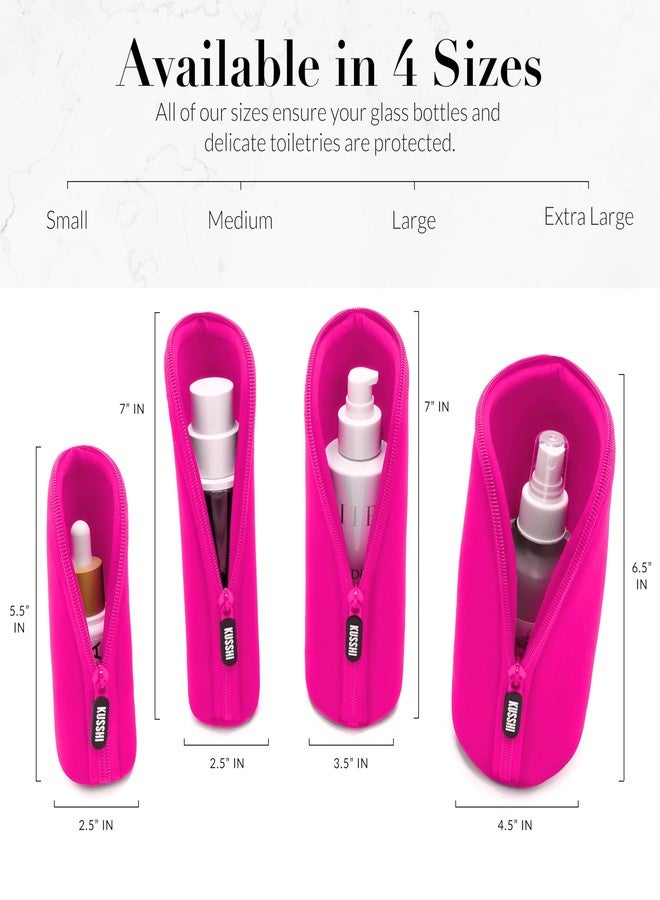 KUSSHI Neoprene Mini Makeup Pouch for Purse and Travel - Small Travel Pouch for Delicate Bottles and Beauty Items - For Foundations, Serums, Perfumes and More - Small Purse Pouch (Size S, Pink) - Image 5