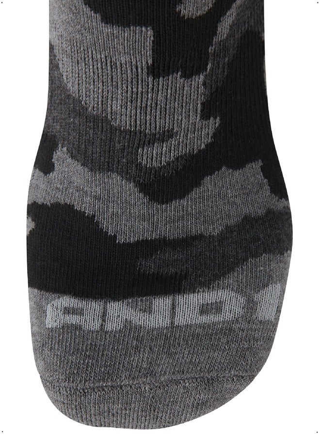 AND1 Men's Socks - Athletic Cushion Quarter Cut Socks (24 Pack), Size 6-12.5, Black Camo - Image 2