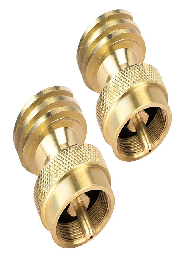 GASPRO 1lb Propane Tank Adapter, 20lb to 1lb Converter, Hook Up Small Propane Tanks When 20lb Ran Out, Solid Brass- 2 Pack - Image 1