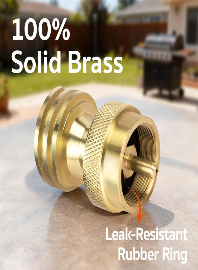GASPRO 1lb Propane Tank Adapter, 20lb to 1lb Converter, Hook Up Small Propane Tanks When 20lb Ran Out, Solid Brass- 2 Pack - Image 4
