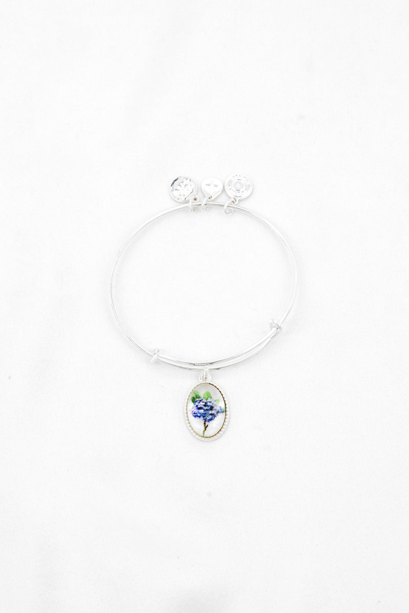 ALEX AND ANI Women Printed Flower Remembrance EWB Bracelet, Shiny Silver  - Image 2