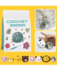 SYOSI Beginners Crochet Kit Adults and Kids with Easy Yarn for Crochet Kit with Step by Step Video Tutorials Complete Set to Make 8 Animal Panda Rabbit Lion and more Stress Relieving Craft Idea Gift  - Image 3
