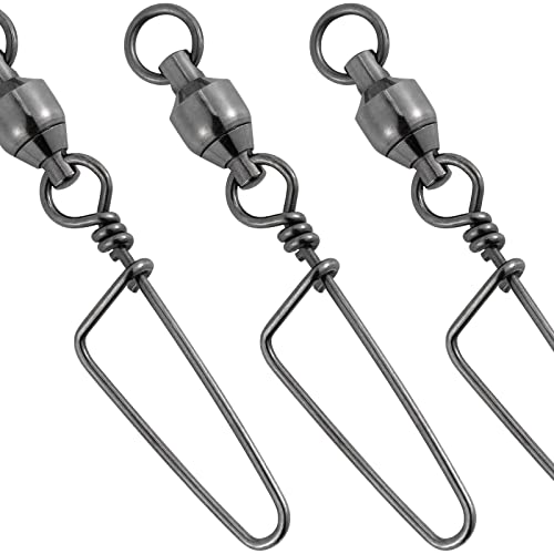 Dr.Fish 20 Pack Fishing Snap Swivels Ball Bearing Swivels Fishing Tackle Saltwater & Freshwater Coast-Lock Lure Snap Clips Terminal Tackle Line Leader Connector Accessories Accessories 26LB - Image 1