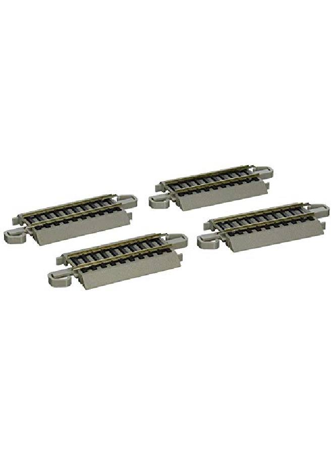 Bachmann Trains Snapfit Ez Track 3 Straight Track (4/Card) Nickel Silver Rail With Gray Roadbed Ho Scale - Image 2