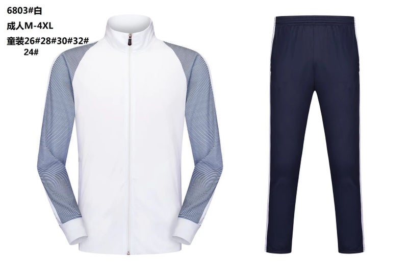 Generic Mens Sports Jacket  Pants Set for Running Training White 