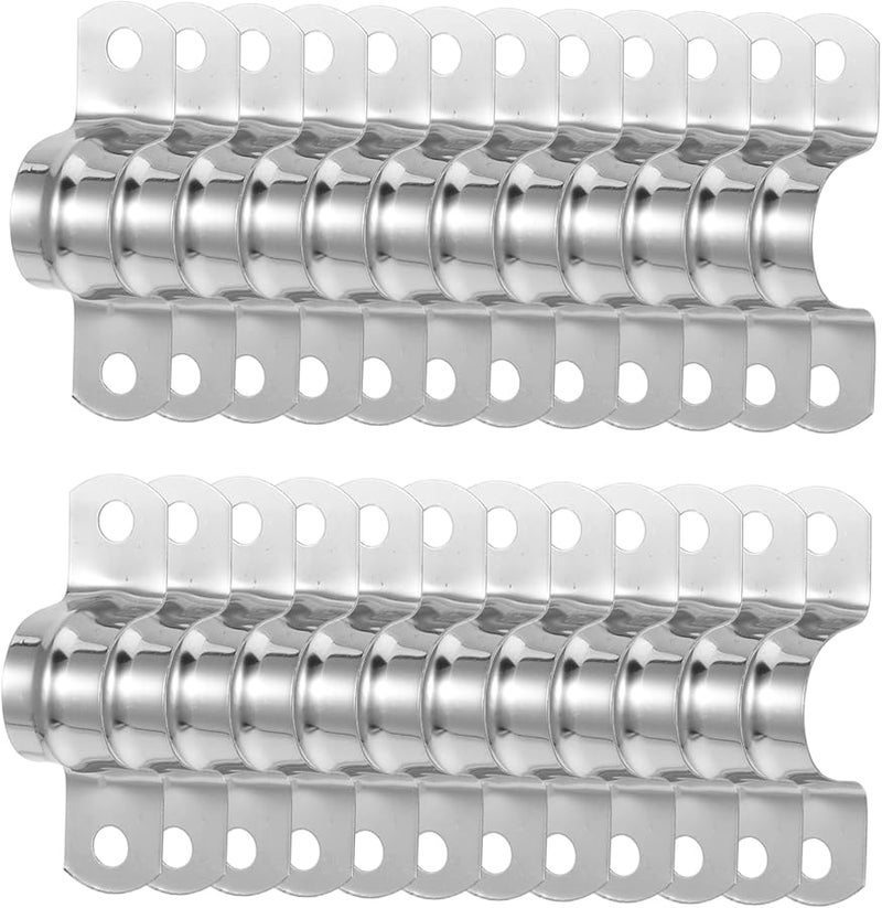 25 قطعة من مشبك الكابل الثقيل من الفولاذ المقاوم للصدء على شكل حرف U لتركيب الأنابيب والأسلاك والحبال، مشابك دعم الأنابيب - Image 2