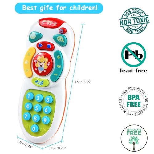 PLUSPOINT Baby Musical Remote Control Shape Toy Smart Toys Learning Remote with Light Music for Baby Musical Educational Toys for One Year Old Infants Toddlers Kids, Multicolor - Image 5